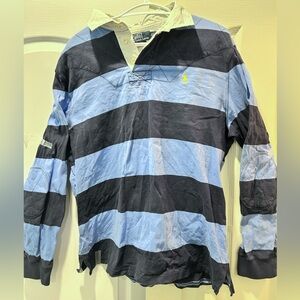 Polo Ralph Lauren Men Rugby Shirt Size Xl Navy Baby Blue